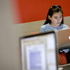 Student using laptop
